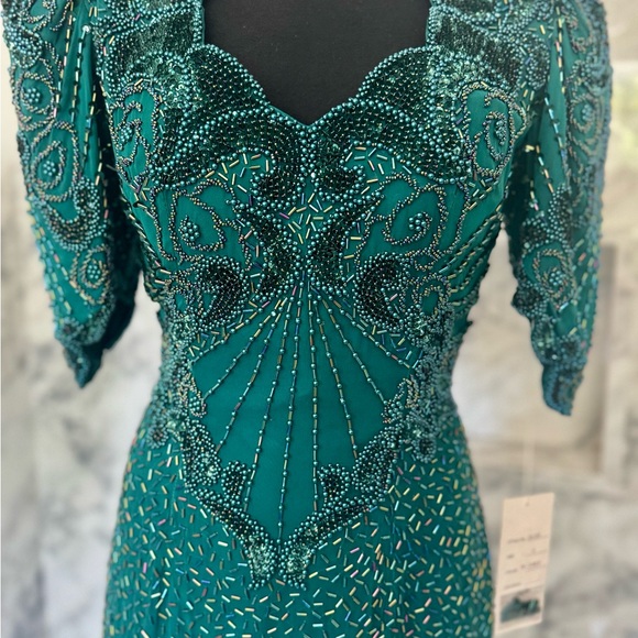 Buluchi Teal Sequence and beads embroidered vintage Dress...